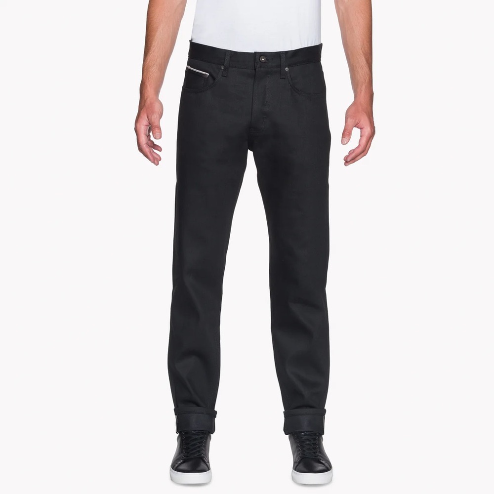 Naked & Famous Denim Black Straight-Leg Jeans